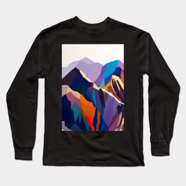 Colorful Mountains Long Sleeve T-Shirt by maxcode